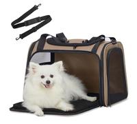 PETSFIT Dog Carrier Cat Carriers for Puppies, Medium Cats up to 15Lbs, Travel Soft Sided Pet Carrier (Large, Khaki)