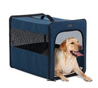 Petsfit Dog Travel Crate Lightweight Dog Crate,Portable Dog Crate,Foldable Fabric Extra Large Dog Crate with Fleece Mat, Blue