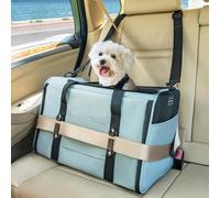 Petsfit Large Cat Car Carrier with Patented Safety Buckle - Escape Proof Cat Car Seat for Safe Driving, Lockable Zipper & Anti-Loss Harness, Soft-Sided Secure Carrier,also Suitable for Small Pets