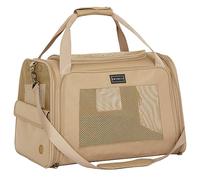 Petsfit Large Cat Carrier, Lightweight Travel Use Pet Carrier for Small Dogs and Cat, Dog Carriers with Expandable mat, Upgraded Large Space Soft Sided Pet Travel Carrier, Khaki