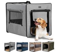 Petsfit Large Dog Crate Medium Foldable Travel Dog Crate, Lightweight Large Dog Crate with Three Sides Mesh Window and Food Pocket for Small Medium and Large Dogs