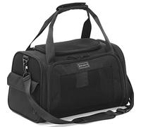 Petsfit Pet Carrier Airline Approve Cat Carrier Soft Sided,Expandable mat and Ventilation Mesh Lightweight Pet Carrier Bag for Cat and Small Dogs, Black
