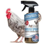 PetSilver Poultry Wound Spray | Chelated Silver | Made in USA | Vet Formulated | All Natural Pain Free Formula | Relief for Pecking Sores | Skin & Feet Wounds | 12 fl oz
