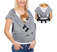 Petskd Dog Carrier Sling for Small Pet 7-15 LBS, Hands Free Front Facing Cat Sling Chest Carrier with Bottom Mat and Adjustable Strap for Pets Anti-Anxiety, Walk, Vet