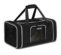 Petskd Length-Expandable Pet Carrier 17x12x8.5 Inches JetBlue Frontier Spirit Airline Approved, Soft Pet Travel Carrier for Small Cats Dogs with Zipper Locks and Anti-Scratch Mesh(Black)