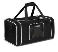Petskd Length-Expandable Pet Carrier 18x11x9.5 Inches Alaska Airline Approved, Soft Pet Travel Carrier for Small Cats Dogs with Zipper Locks and Anti-Scratch Mesh(Black)