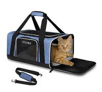 Petskd Pet Carrier 17x12x8.5 JetBlue Allegiant Airline Approved,Pet Travel Carrier Bag for Small Cats and Dogs, Soft Dog Carrier for 1-8 LBS Pets,Dog Cat Carrier with Safety Lock Zipper(Blue)