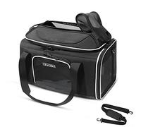Petskd Top-Expandable Pet Carrier 17x11x9.5 Inches Alaska Airline Approved, Soft-Sided Carrier for Small Cats and Dogs with Locking Safety Zippers and Anti-Scratch Mesh(Black)
