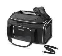 Petskd Top-Expandable Pet Carrier 17x12x8.5 Inches JetBlue Frontier Spirit Airline Approved, Soft-Sided Carrier for Small Cats and Dogs with Locking Safety Zippers and Anti-Scratch Mesh(Black)