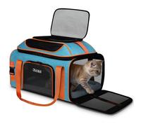 Petskd Top Expandable Pet Carrier, 19" x 13" x 9", Southwest Allegiant Airlines Approved, Soft Pet Carrier for Small Dogs Under 12 lbs and Large Cats Under 15 lbs, Blue
