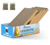 Petslucent Cat Scratching Board - 4PCS Cat Scratcher with Box, Large Size Cats Scratching Pad Easy for Cats to Scratch, Corrugated Cardboard kitten Scratchers Lounge for Indoor Kitty to Rest and Play