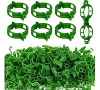 PetsmartTech 100PCS Plant Support Clips,Flower Stem Clips for Fixing Tomatoes, Vegetables, Cucumbers Garden Plant Support Clips Vine Clips (Green)