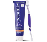 Petsmile Professional Pet Teeth Brushing Kit for Cats & Dogs - Only VOHC Accepted Toothpaste & Patented Toothbrush - Proven to Control Plaque & Tartar Calprox Formula (Say Cheese, 119 g, 4.2 Oz)