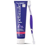 Petsmile Professional Pet Teeth Brushing Kit for Cats & Dogs - Only VOHC Accepted Toothpaste & Patented Toothbrush - Proven to Control Plaque & Tartar Calprox Formula (Chicken, 119 g, 4.2 Oz)