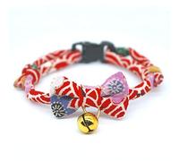 PetSoKoo Bowtie Cat Collar With Bell Breakaway, Japan Chirimen Fabric Golden Bell