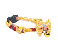 PetSoKoo Bowtie Cat Collar With Bell Breakaway, Japan Chirimen Fabric Golden Bell
