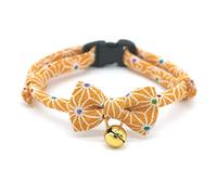 PetSoKoo Bowtie Cat Collar With Bell. Japan Tortoiseshell Figure Style. Original Design. Comfortable Durable Lightweight. Safety Quick Breakaway