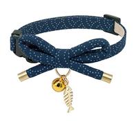 PetSoKoo Bowtie Cat Collar With Bell. Stylish Bowknot With Fish Bone Charm. Safety Breakaway, Light Weight, Soft, Durable.