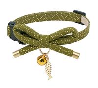 PetSoKoo Bowtie Cat Collar With Bell. Stylish Bowknot With Fish Bone Charm. Safety Breakaway, Light Weight, Soft, Durable.