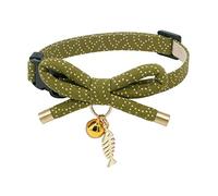 PetSoKoo Bowtie Cat Collar With Bell. Stylish Bowknot With Fish Bone Charm. Safety Breakaway , Light Weight, Soft, Durable.