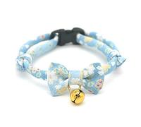 PetSoKoo Bowtie Chirimen Cat Collar With Bell. Japan Flower Bow Tie Style. Safety Breakaway & Light Weight, Soft, Comfortable, Durable