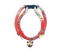 PetSoKoo Cat Collar with Kitty Face Bell. Cute Japan Chirimen Kitten Collar. Soft & Lightweight.