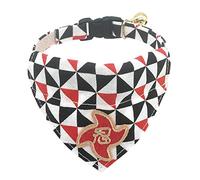 PetSoKoo Japan Ninja Bandana Cat Collar with Bell.100% Cotton.Windmill Pattern. Cute Breakaway Girl Cat Collar.Soft,Black