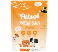 PetSol Omega 3 for Dogs & Cats, Omega 369 Fish Oil for Dogs & Cats 1000mg, 120 Softgel Capsules. Seed & Fish Oil Supplement for Healthy Joints, Skin & Coat, Brain, Heart & Immune Health & Vitality.