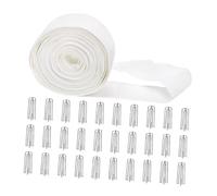 PETSOLA 10 Meter Curtain Heading Pleat Tape with 30 Hook Clip Simple Assembly 71mm Width