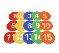 PETSOLA 15 Pieces Training Discs Flat Numbered Markers Non-Slip Floor Markers with Numbers for Teachers, Athletes, PE Classes, Classrooms, Multicolor