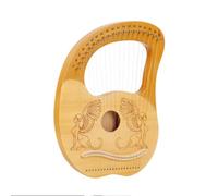 PETSOLA 19-String Stringed Wooden 19-String Lyre Beginner-Friendly Musical Instrument for Music Lessons, 19-String Box Lyre Harp, Gr oddess Pattern, Wood Color