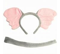 PETSOLA 2 Pieces Eye-Catching Elephant Headband | Easy-to-Wear Style, Animal Ears Headband with Tail, Soft Padded, for Halloween, Adults