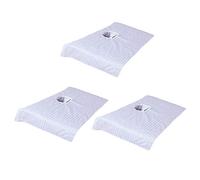 PETSOLA 3pcs Hotel Massage Table Bed Sheet Cover with Face Hole Sectional 50x80cm Machine Hands Washable - White