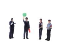 PETSOLA 4 Pieces Railway Station Workers Tiny Station Worker Figurines Railroad Worker Figures for Collectors