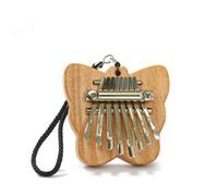PETSOLA 8-Key Thumb Portable Thumb with Hanging Loop Lightweight with Lanyard for Travel, Desk, 8-Key Wooden Butterfly Kalimba