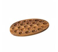 PETSOLA Acacia Wood Egg Tray Japanese Style Acacia Wood Egg Holder Easy to Clean for Pantry, 24-Hole