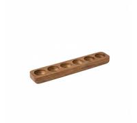 PETSOLA Acacia Wood Egg Tray Japanese Style Acacia Wood Egg Holder Easy to Clean for Pantry, 6-Hole