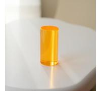 PETSOLA Acrylic Blocks Educational Toy Stacking Cylinder Construction Pieces Transparent Building Set Sensory Play For Logical Thinking Suitable for, Dark Yellow, 5CM
