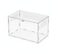 PETSOLA Acrylic Terrarium Habitat Enclosure Animal Display Box with Clear Panoramic View and Locking Door Suitable for Desktop Micro Landscaping and Home Small Pet Keeping, 25x15x15cm, Horizontal L