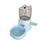 PETSOLA Automatic Nourishment Dis Pet Feeder Meal Dispenser Bowl Manual Push Lever Transparent Chamber Housing Suitable for Cats And Small Dogs Kitchen Areas, Sky Blue