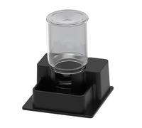 PETSOLA Automatic Reptile Water Dish, Drinking Tool, Reusable, Accessories Decorative Water Dispenser with Bottle for Tortoise Geckos, Black