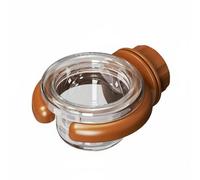 PETSOLA Bird Bowl Parrot Feeder Food Cup Water Dish Cage Feeder With Secure Knob Mount Transparent Removable Cup Easy To Clean Compact Design suitable for, Brown, Round