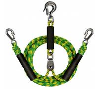 PETSOLA Boat Towing Rope Tow Strap Line Cable With Stainless Steel Clips And Hook PE Elastic Buoyant Build For Saltwater Sun, Green, Fluorescent Green And Yellow Interspersed With Handle