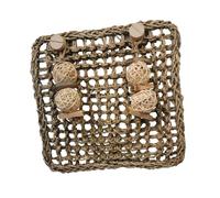 PETSOLA Bunny Grass Mat Chewing Toy Woven Bed Mat for Hedgehog Guinea Pig Squirrel