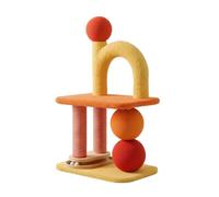 PETSOLA Cat Climbing Tree with Toy Tray Multifunctional Cat Activity Center with Toy Balls Soft Feline Furnishings for Living Room, color to 1