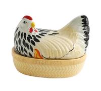 PETSOLA Chicken Egg Basket Egg Container,Farmhouse,Decorative Basket Egg Collection Basket Egg Holder for Countertop Pantry Fruit Egg, Ceramics Colorful