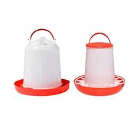 PETSOLA Chicken Feeder Waterer Set Feeding Reusable Automatic Chicken Water Food Dispenser No Waste Watering Bucket for Ducks, 17x15cm 18.5x18cm
