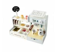PETSOLA Children Play Kitchen Coffee Maker Set Playset Cafe Stand Dessert Station Toy With Accessories And Retail Role Play Features Suitable for role playing social interaction gift giving home play