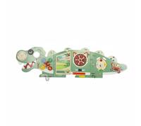 PETSOLA Children Wall Activity Board Wooden Busy Board With Dinosaur Silhouette Elements for Turning Sliding And Tracing Supports Fine Motor Practice And Self