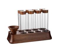 PETSOLA Coffee Bean Storage Rack with Glass Tubes Space-Saving Coffee Bean Storage Rack Structured Countertop Shelf for Kitchen Counter, Large